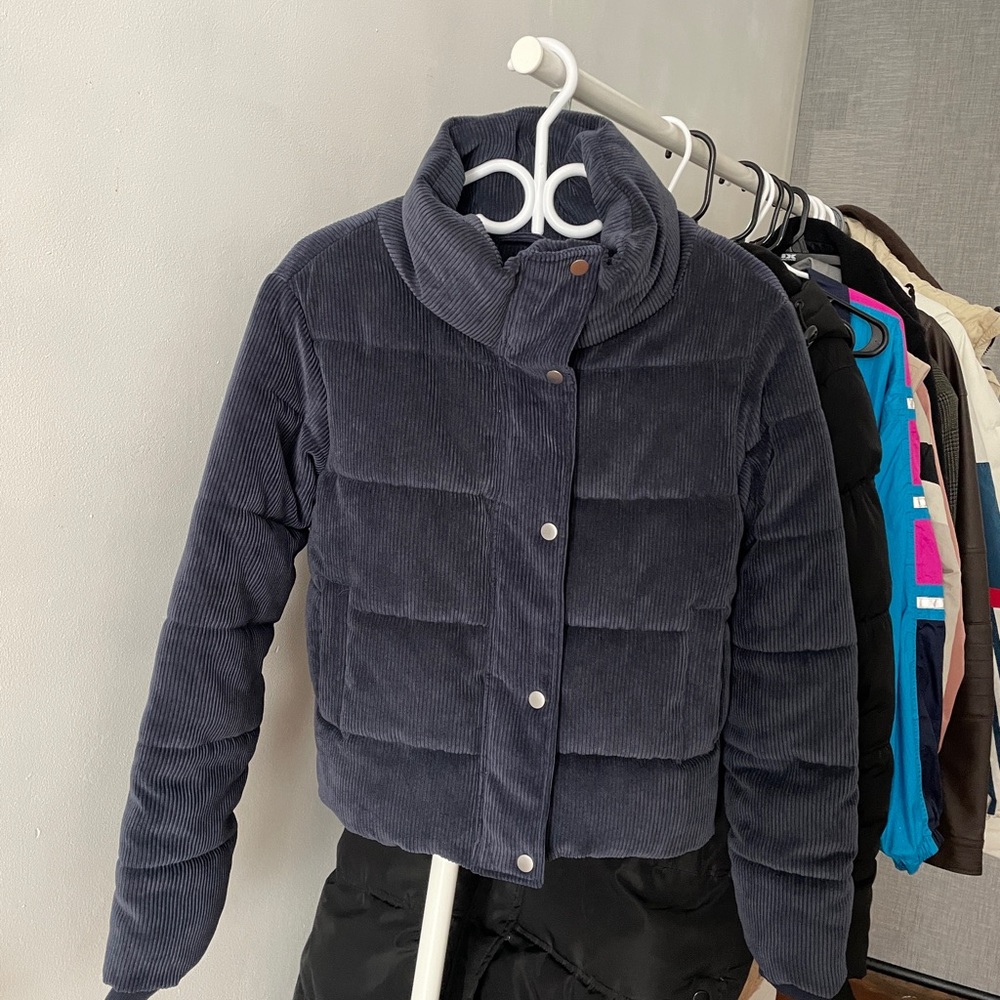 Blue Quilted Puffer Jacket